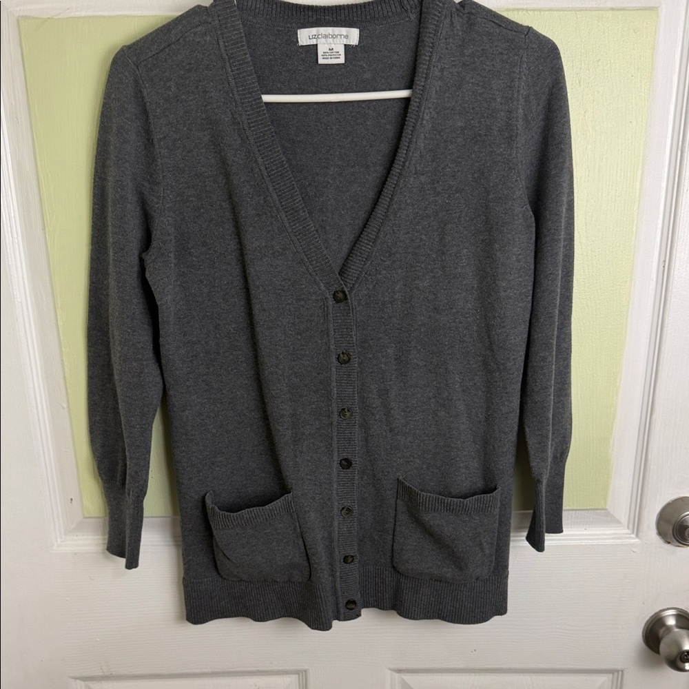 (1985) Liz Claiborne Charcoal Cardigan Sweater